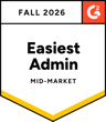 G2 Easiest Admin Mid-Market, Fall 2026